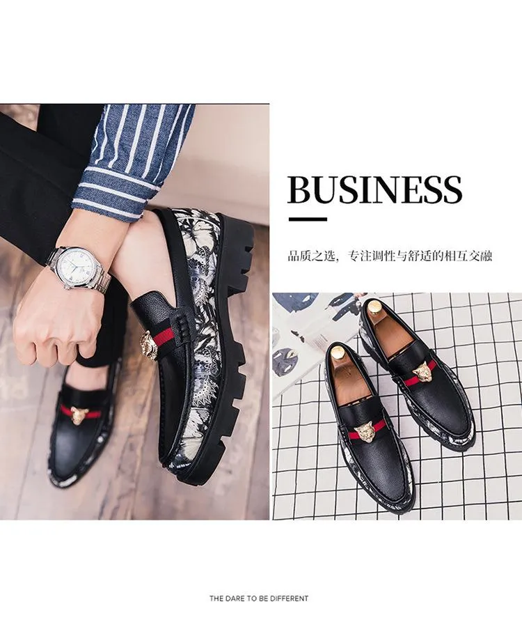 2024 spring models wholesale explosions one foot small leather shoes men soft bottom male Korean version of the wild personality social lazy shoes