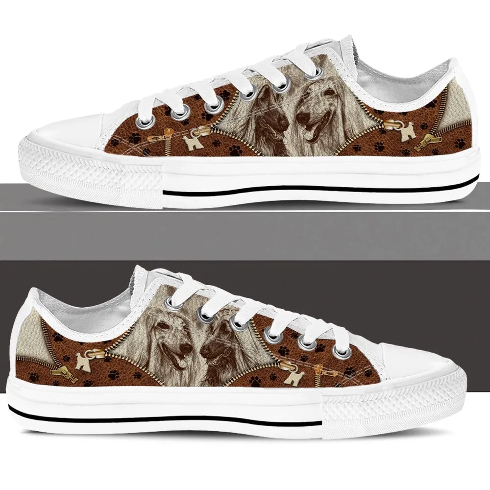 Afghan Hound Low Top Shoes - Low Top Sneaker - Dog Walking Shoes Men Women, Dog Printed Shoes, Canvas Shoes For Men, Women