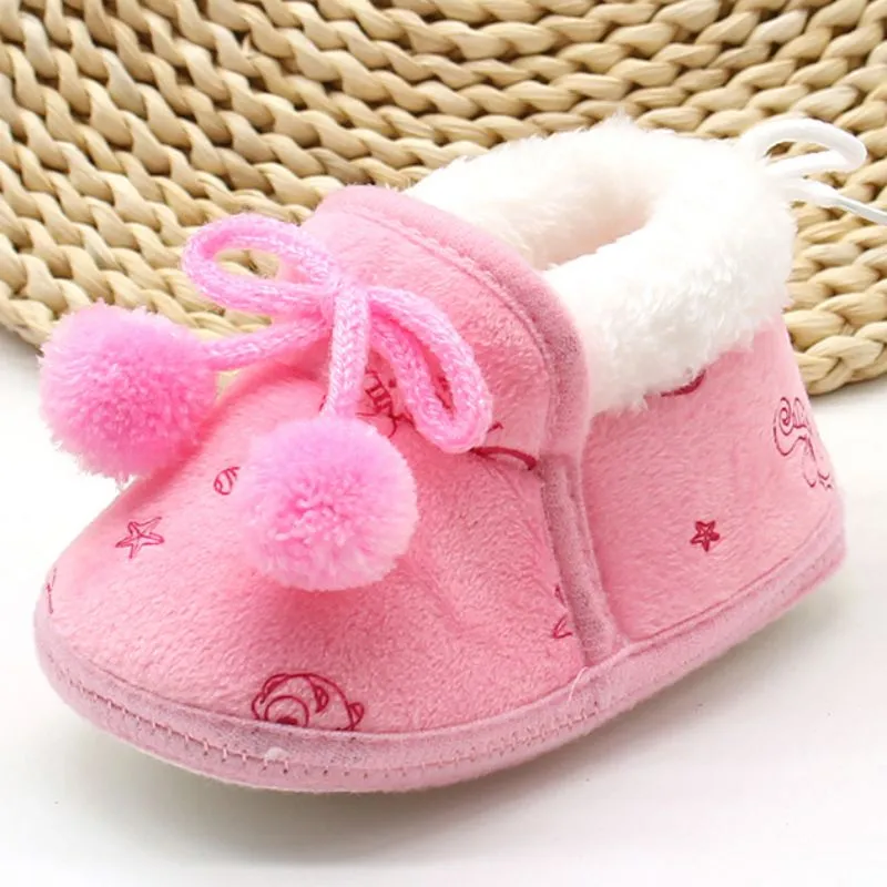 Baby Bowknot Warm Soft Sole Crib Shoes