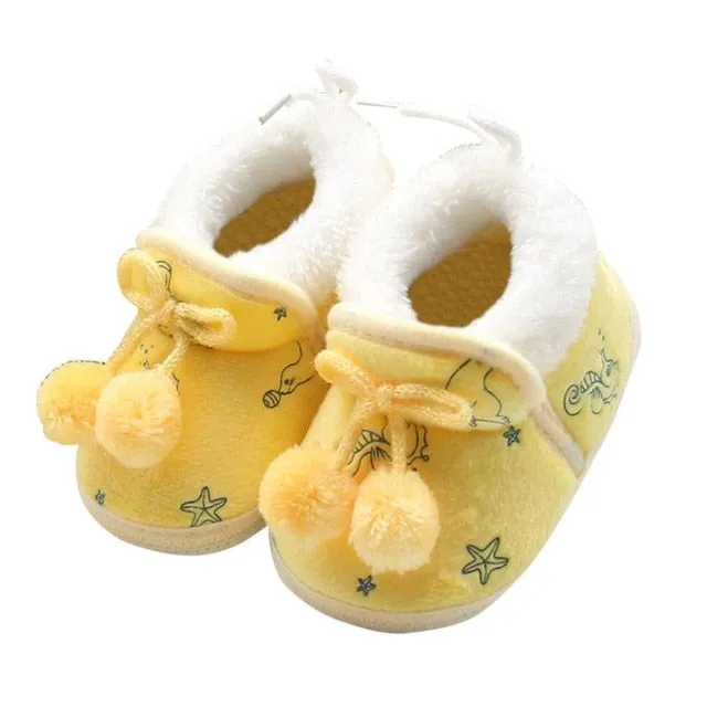 Baby Bowknot Warm Soft Sole Crib Shoes