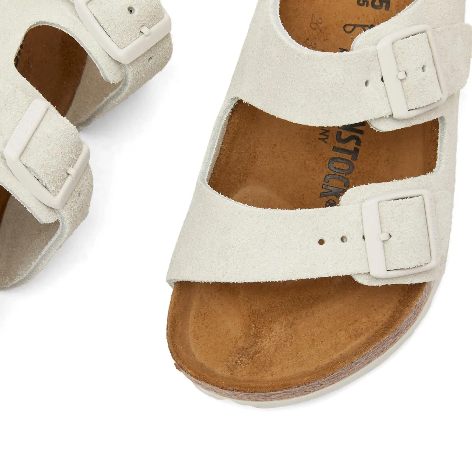 Birkenstock Arizona Sandals in Antique White Suede