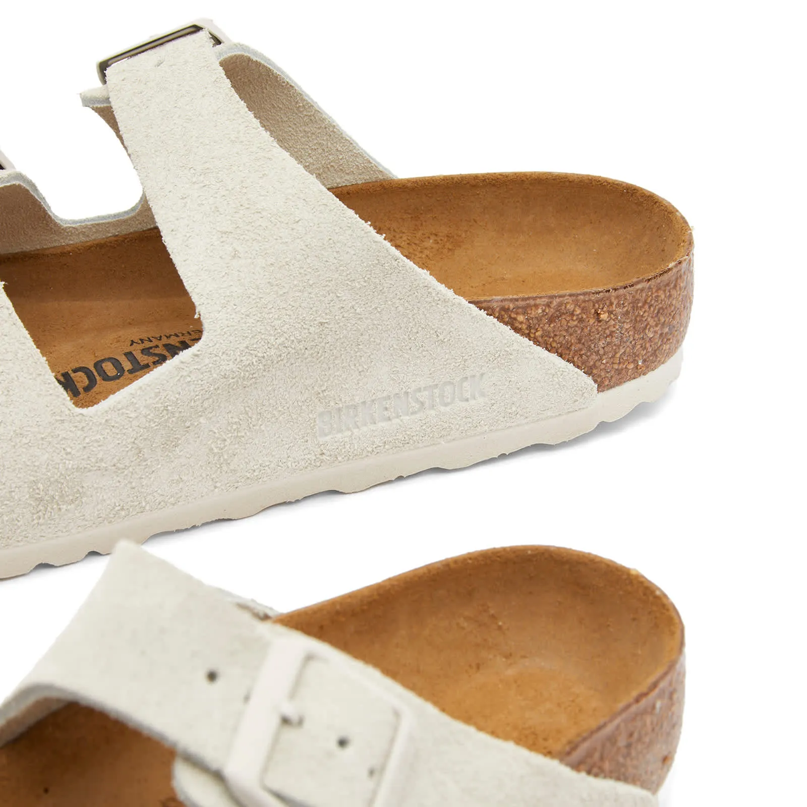 Birkenstock Arizona Sandals in Antique White Suede