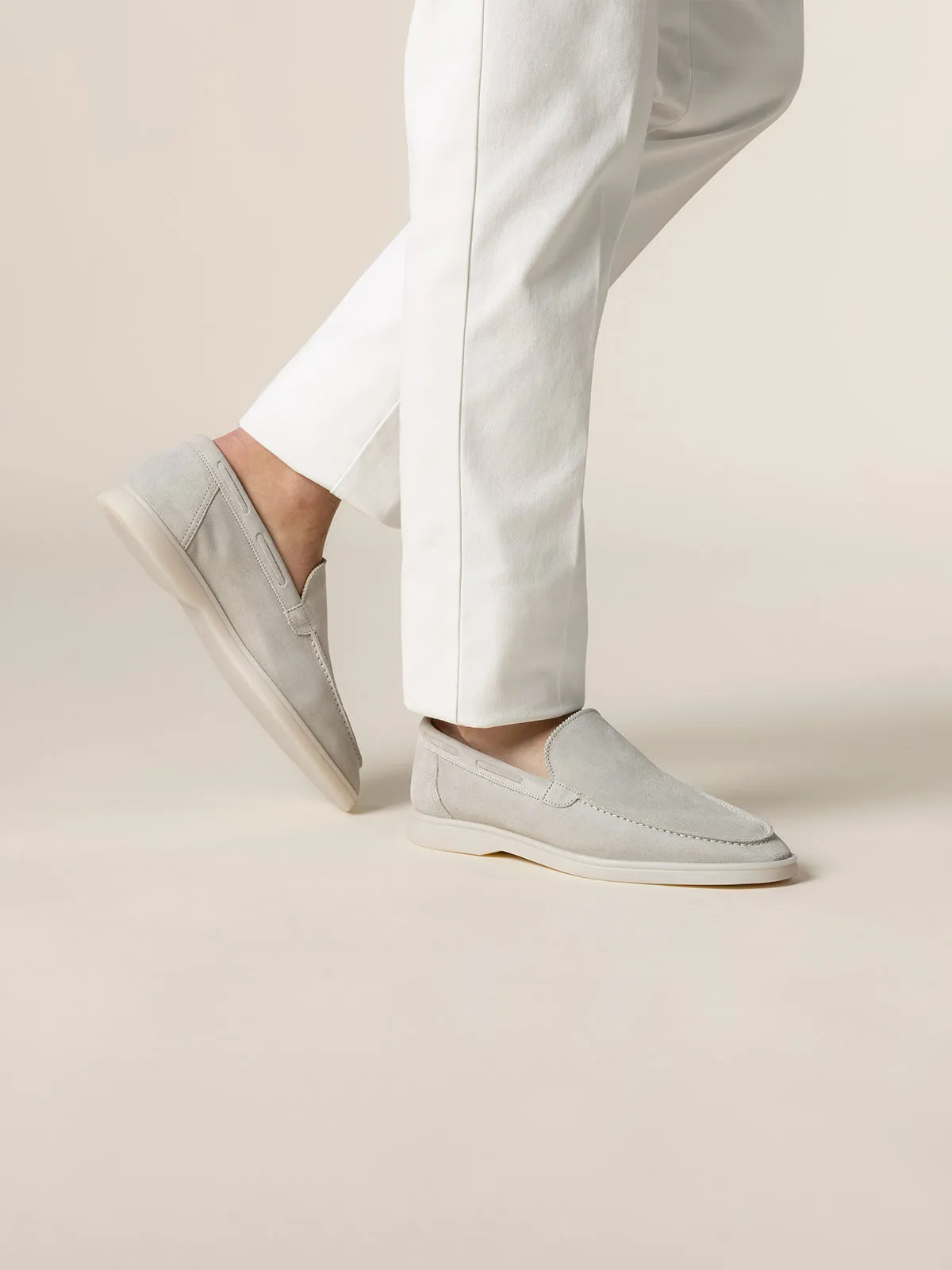 Classic Grey Yacht Loafers