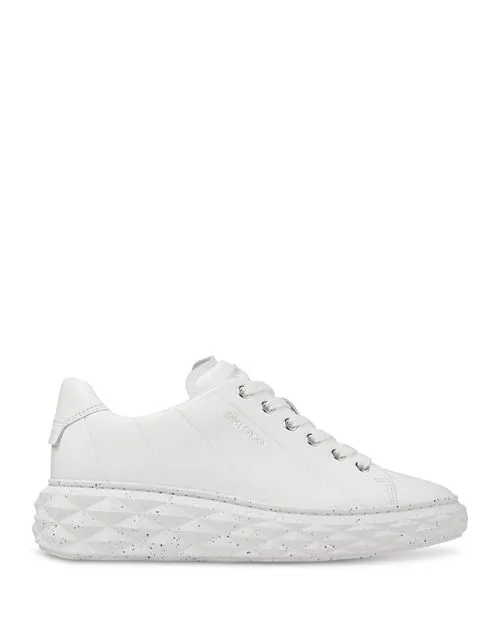 Diamond Light Jimmy Choo Women's Leather Sneakers, White