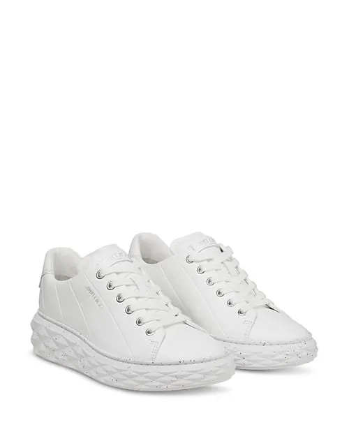 Diamond Light Jimmy Choo Women's Leather Sneakers, White