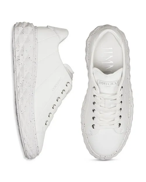 Diamond Light Jimmy Choo Women's Leather Sneakers, White