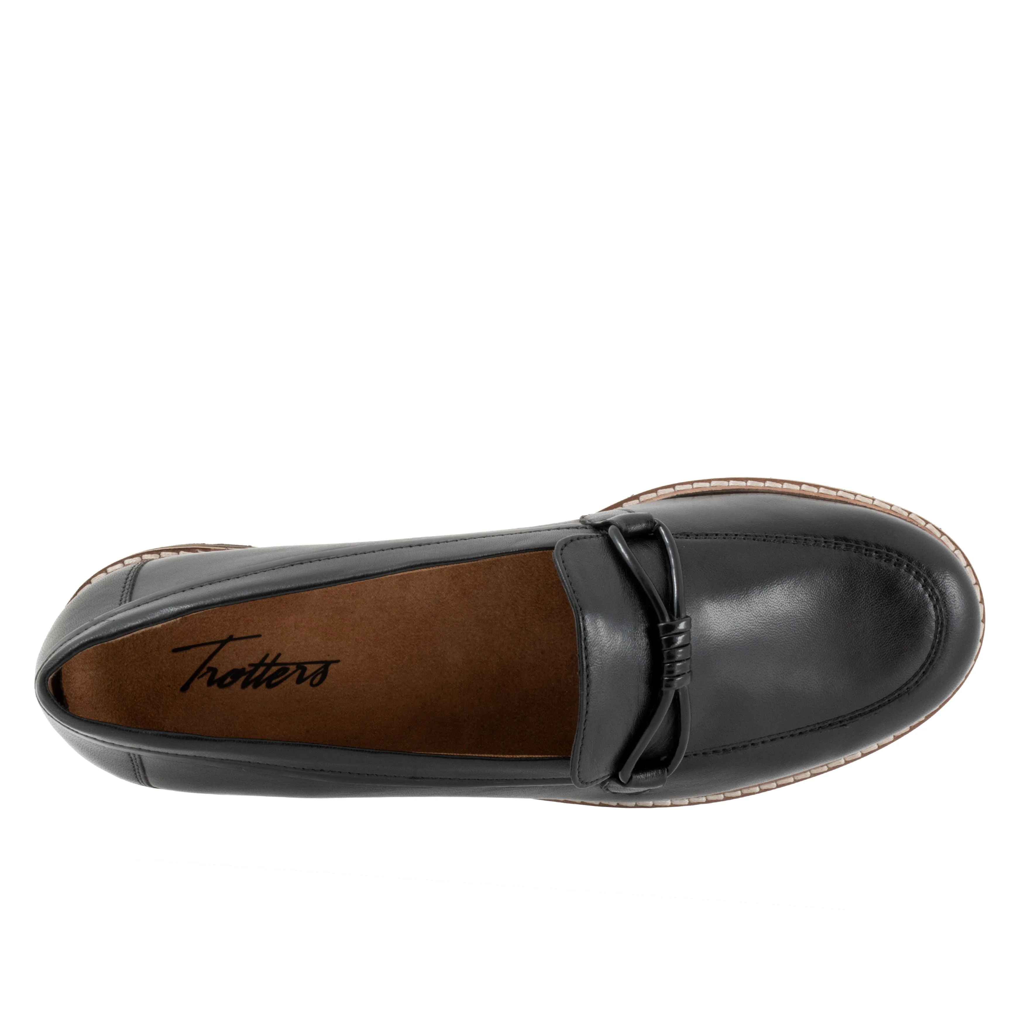 Fiora Black Leather Loafer Shoes