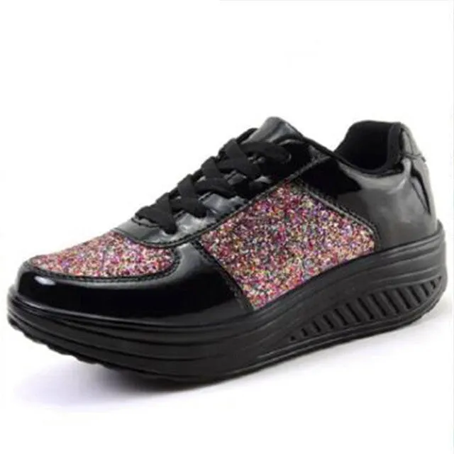 Groovywish Women Orthopedic Rhinestones Slip-on Walking Shoes