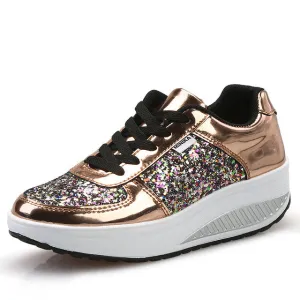 Groovywish Women Orthopedic Rhinestones Slip-on Walking Shoes