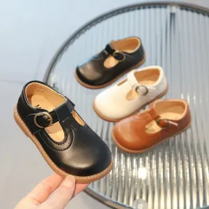 hildren Leather Shoes Retro 2024 Spring and Autumn Hollow Boys and Girls Hollow Solid Color Loafers Fashion Kids