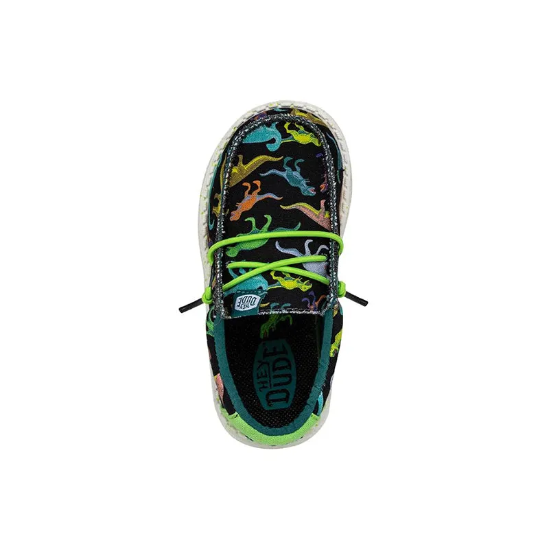 Kid's Preschool Wally Dino Black/Lime