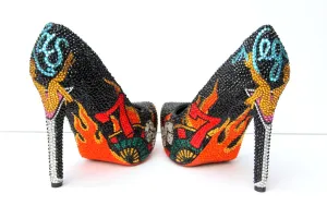 Las Vegas Sin City Custom Crystal Heels