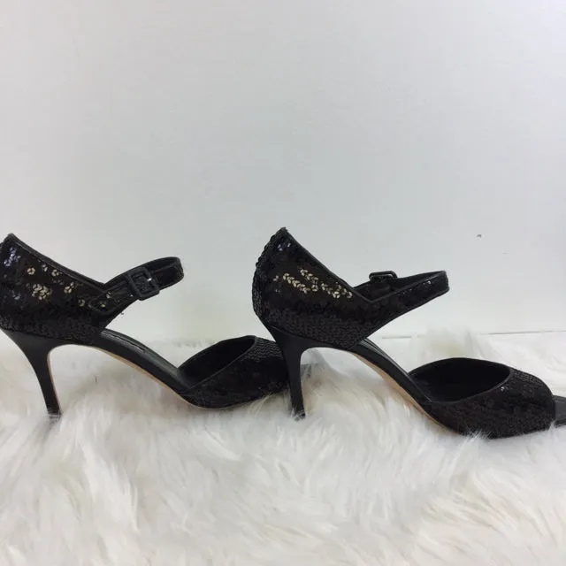 Manolo Blahnik Sequin Open Toe Heel. Size 41