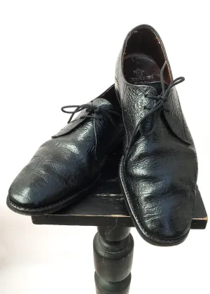 Men's Black Antelope Leather Lace Up Leather Shoes by Grenson • Size UK 8.5