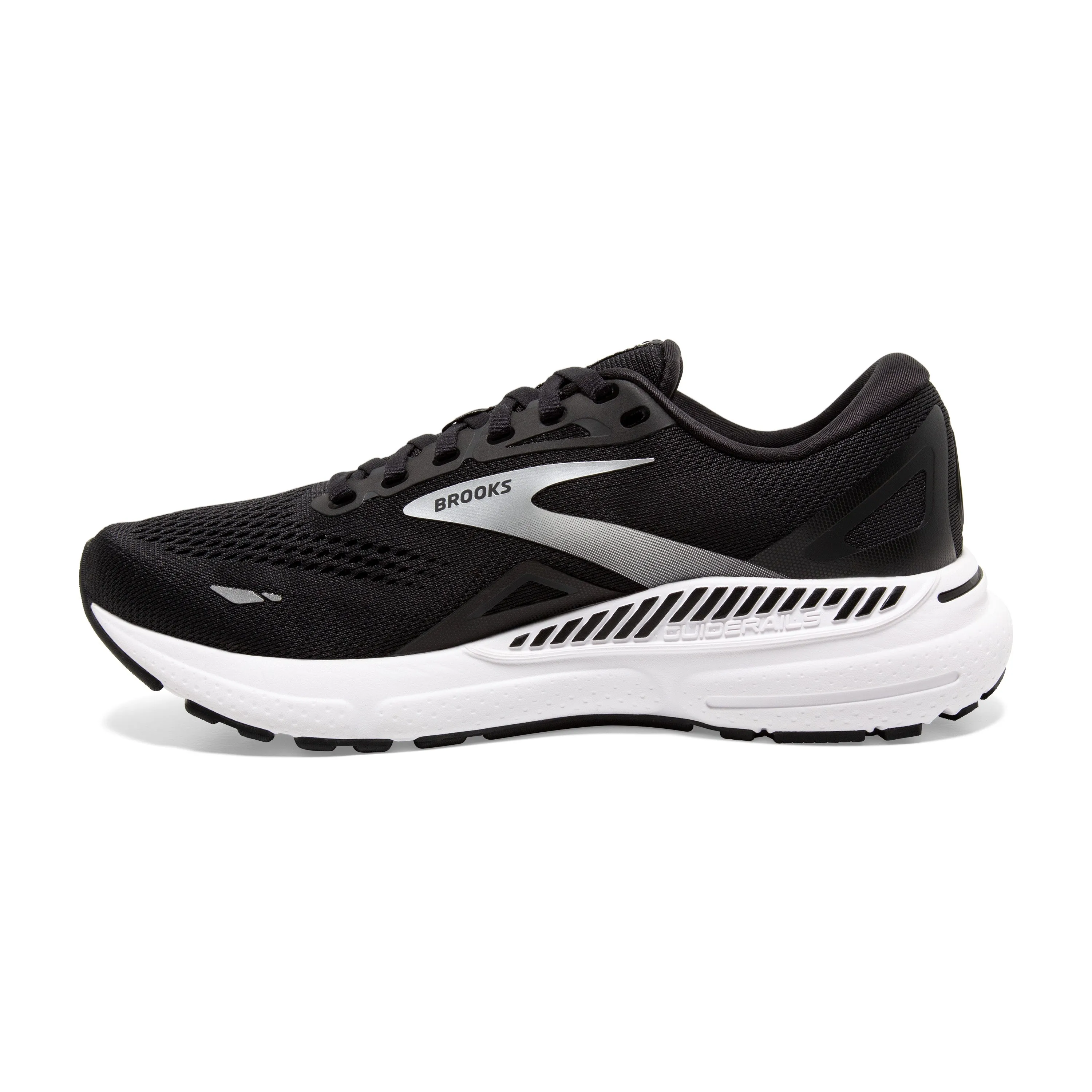 Men's Brooks Adrenaline GTS 23 Color: Black/ White/ Silver