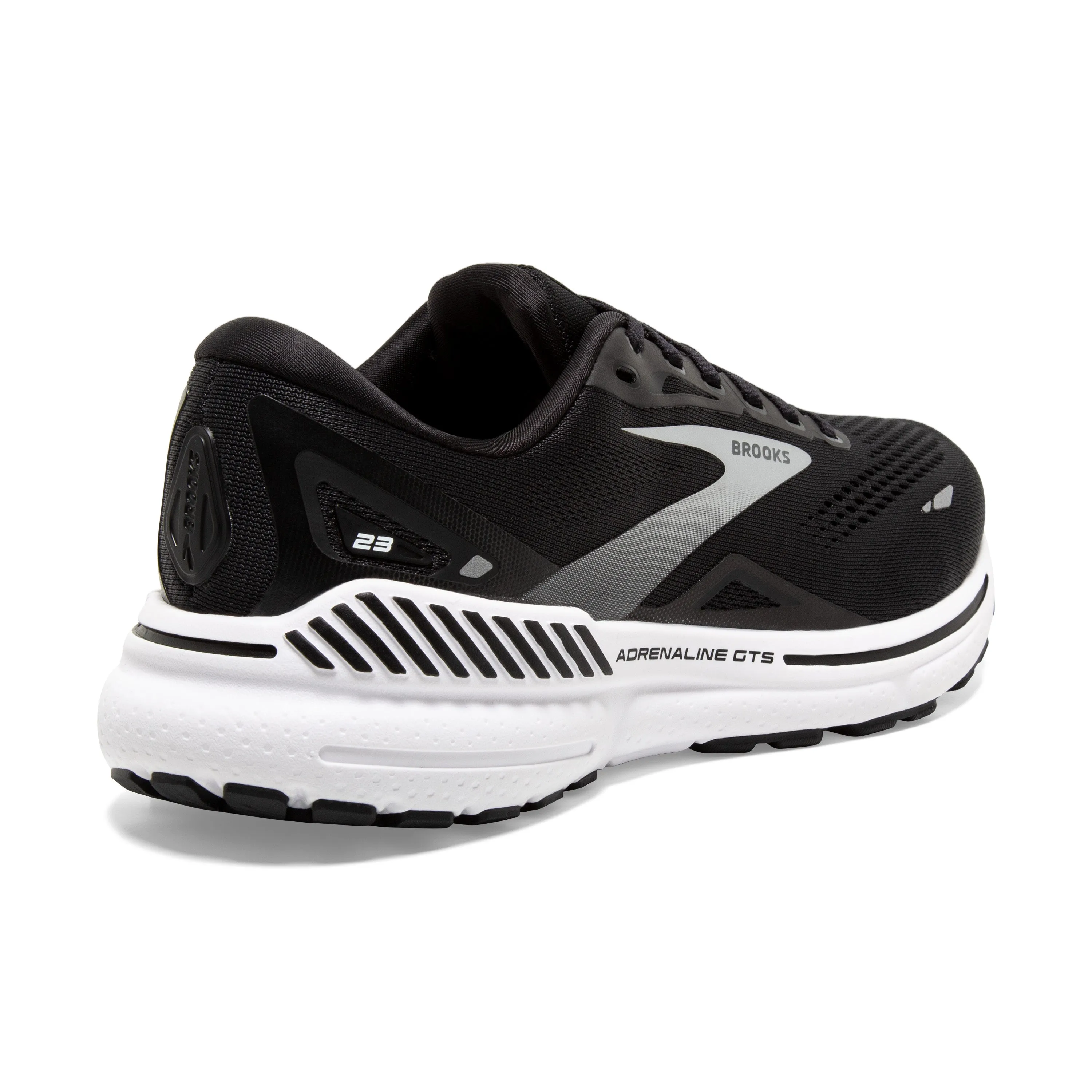 Men's Brooks Adrenaline GTS 23 Color: Black/ White/ Silver