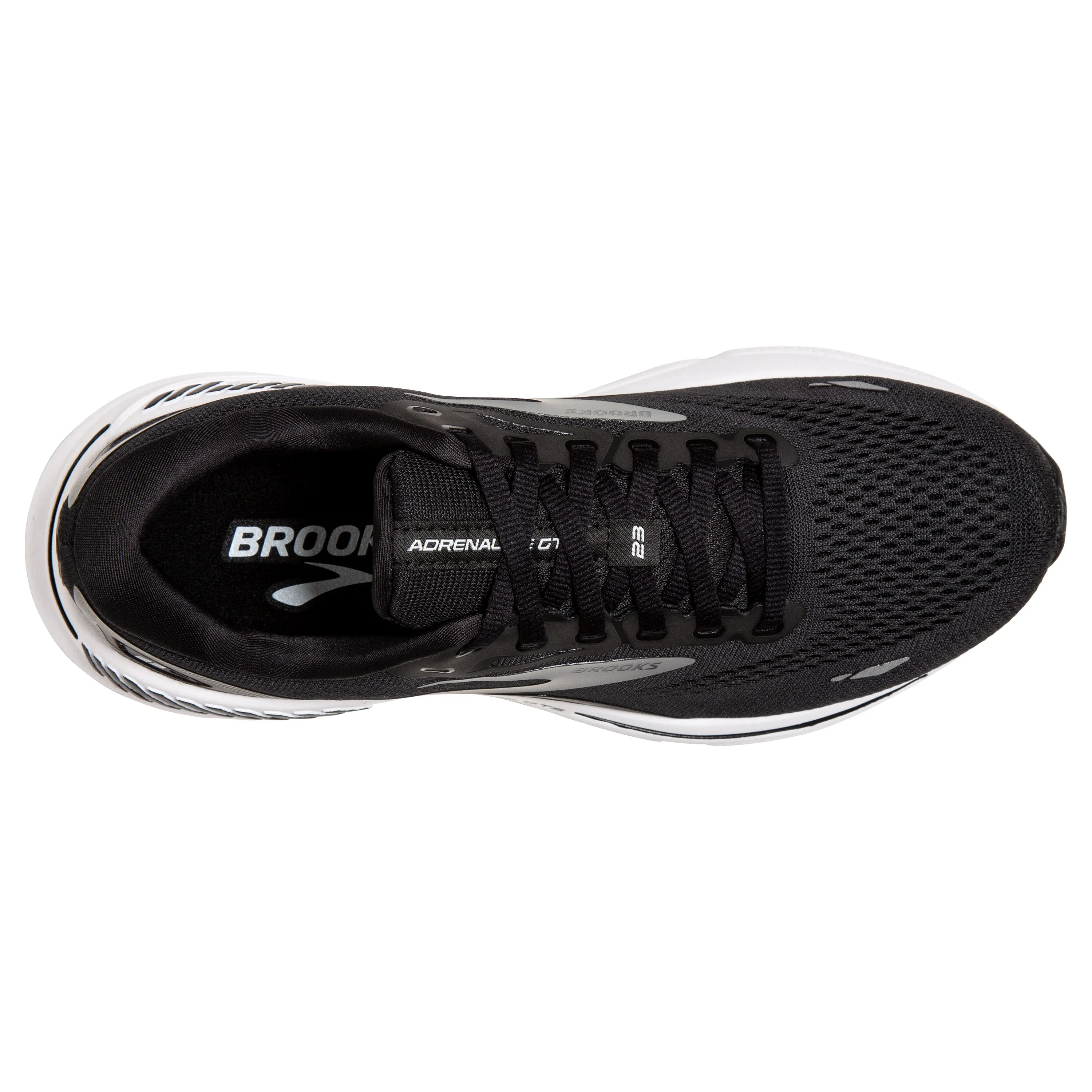 Men's Brooks Adrenaline GTS 23 Color: Black/ White/ Silver