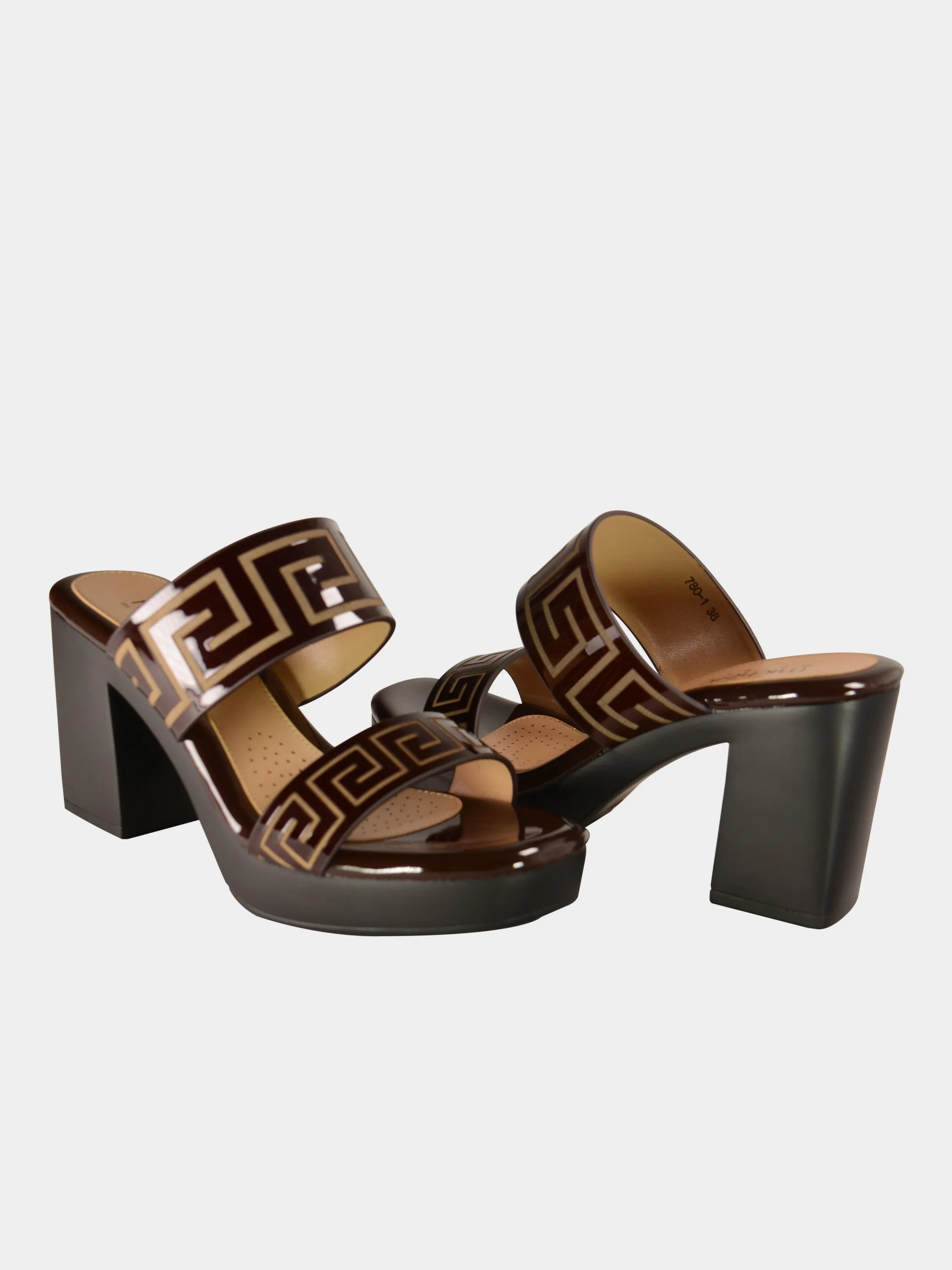 Michelle Morgan 780-1 Greek Key Heel Sandals