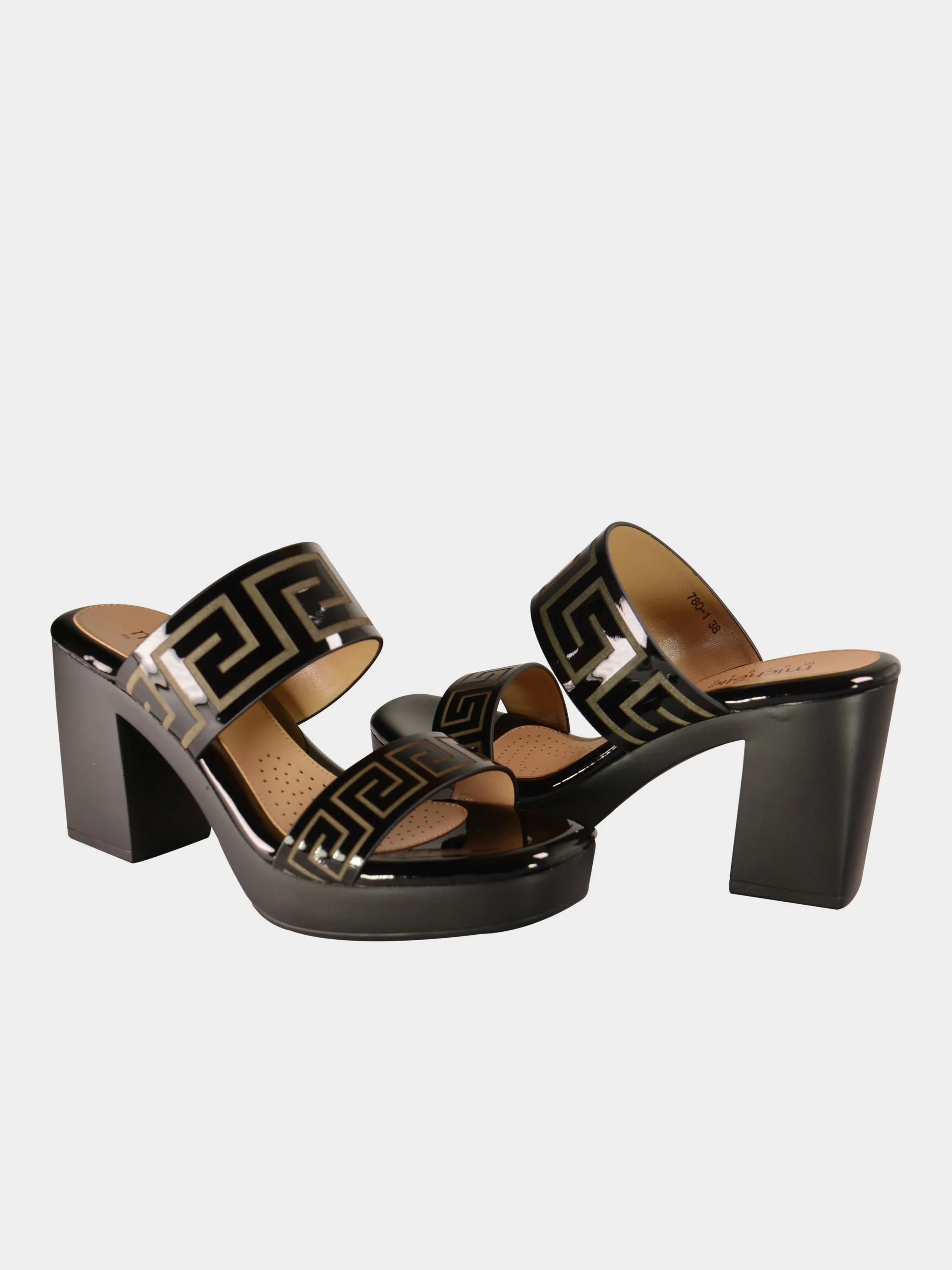 Michelle Morgan 780-1 Greek Key Heel Sandals