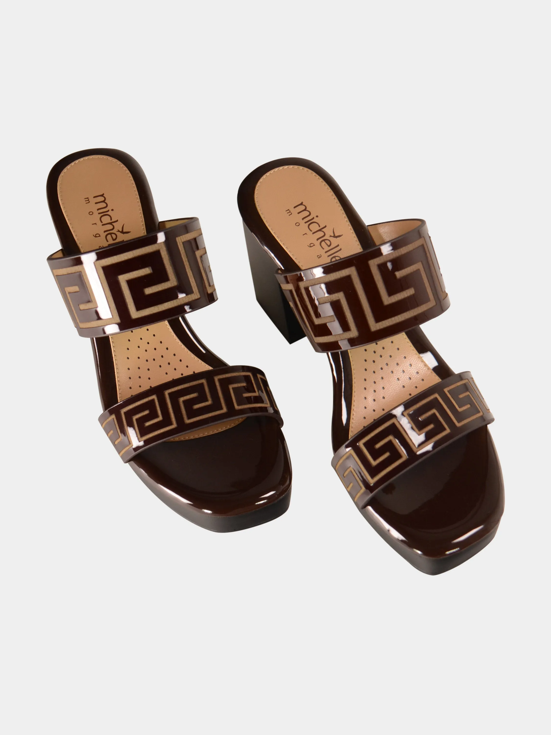 Michelle Morgan 780-1 Greek Key Heel Sandals