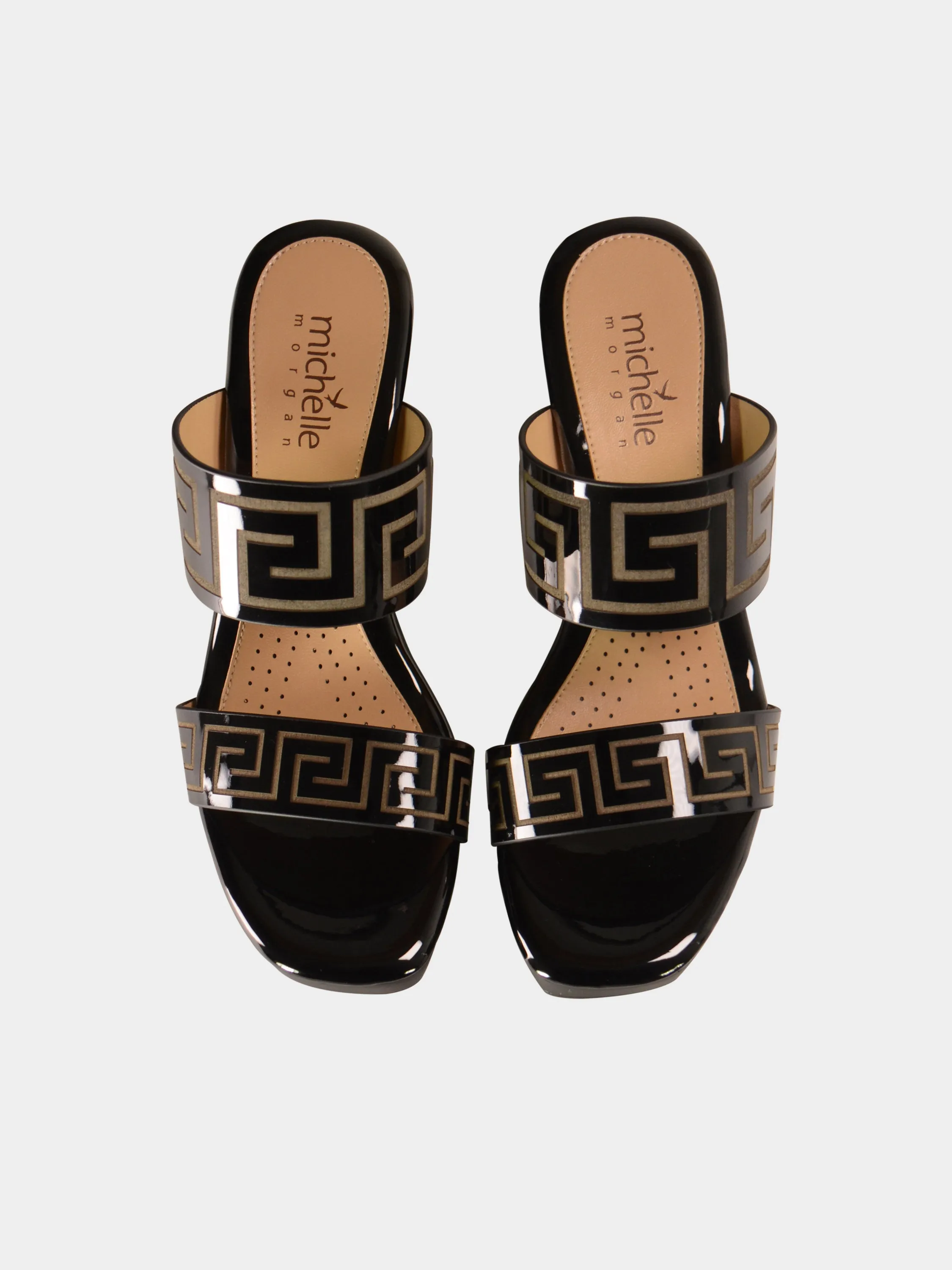 Michelle Morgan 780-1 Greek Key Heel Sandals