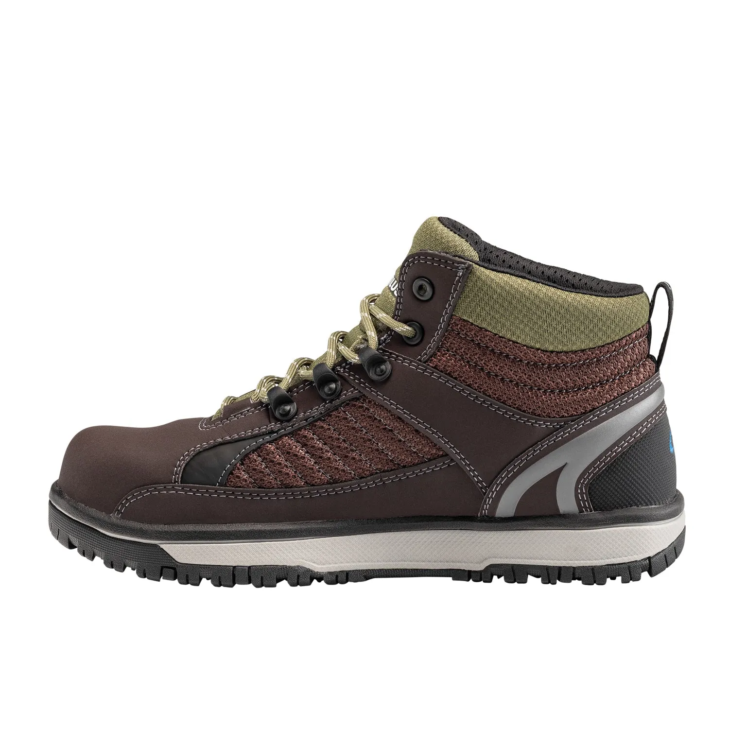 Nautilus Mens Urban Mid Brown Faux Leather Work Boots