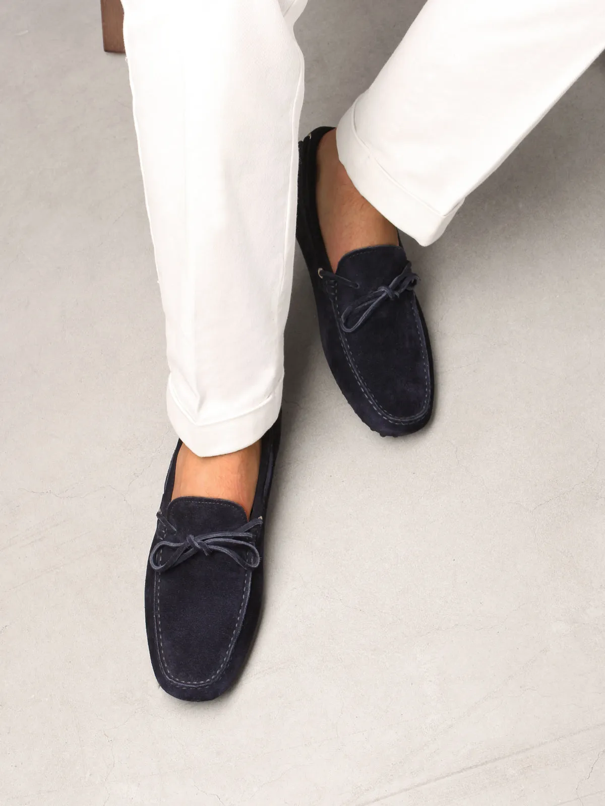 Navy Suede Driving Shoes