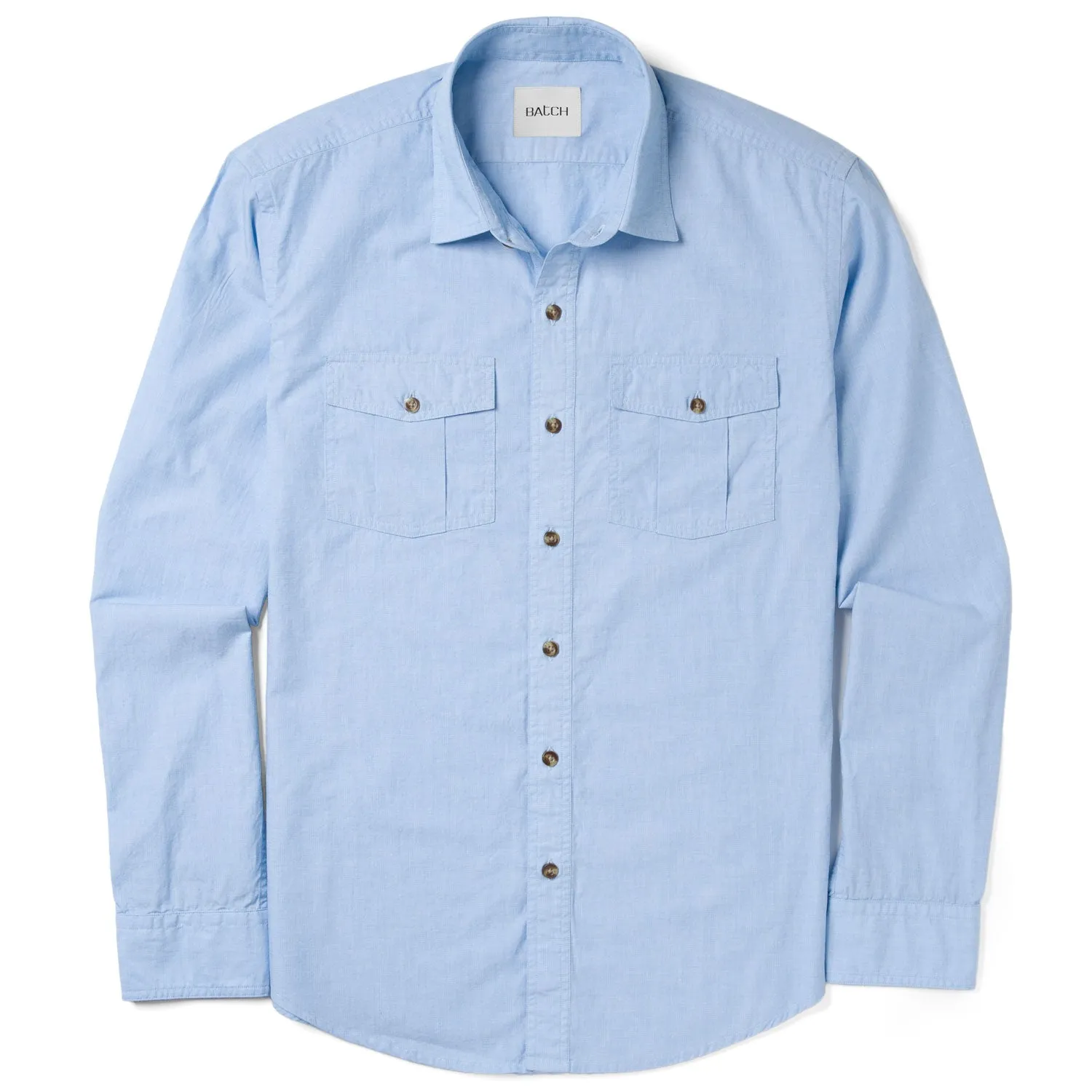 Primer Utility Shirt – Clean Blue Cotton End-on-end