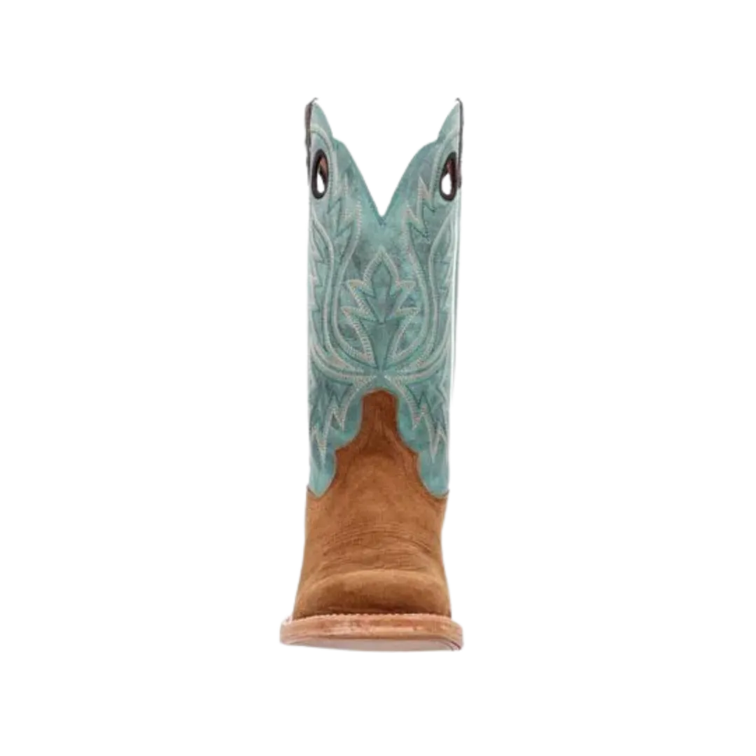 Rocky Boot Unisex Durango Collection Roughout Western Whiskey Tobacco And Aqua Boot