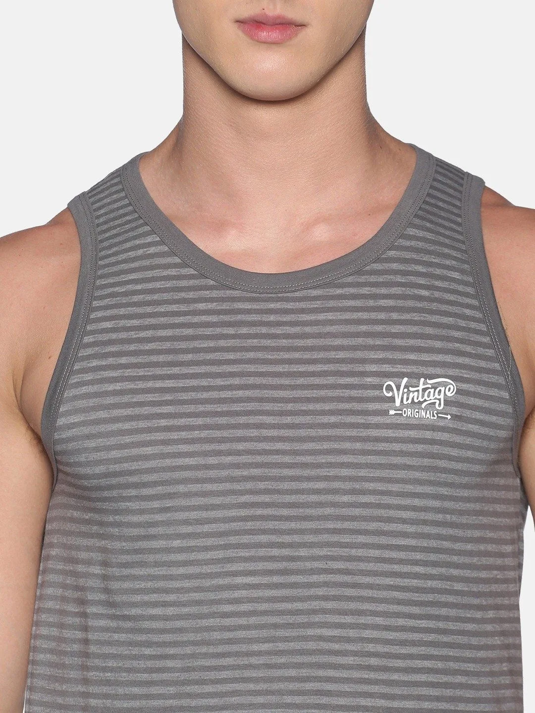 Sleeveless Grey Vest Tank Top for Men