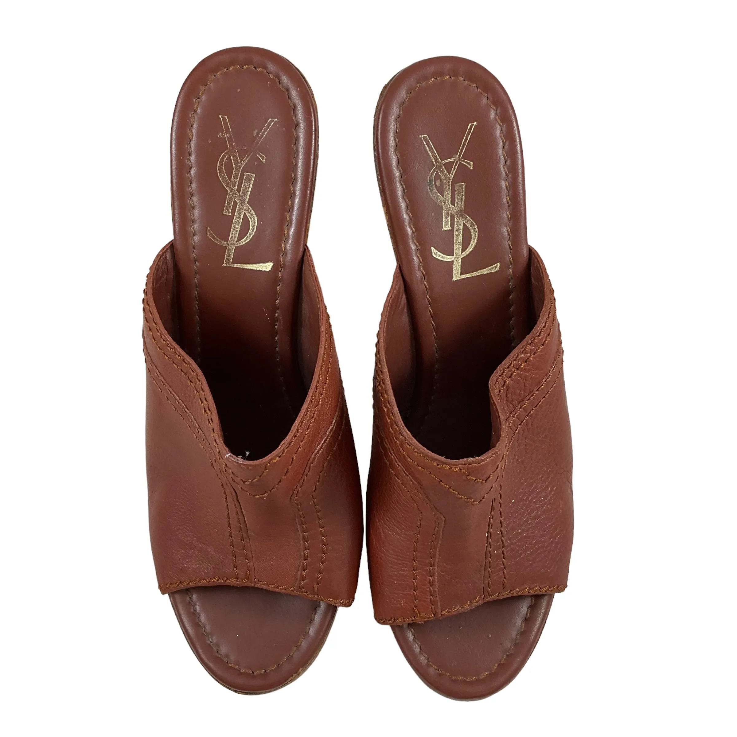 Vintage YSL Open Toe Mules. Size 37.5