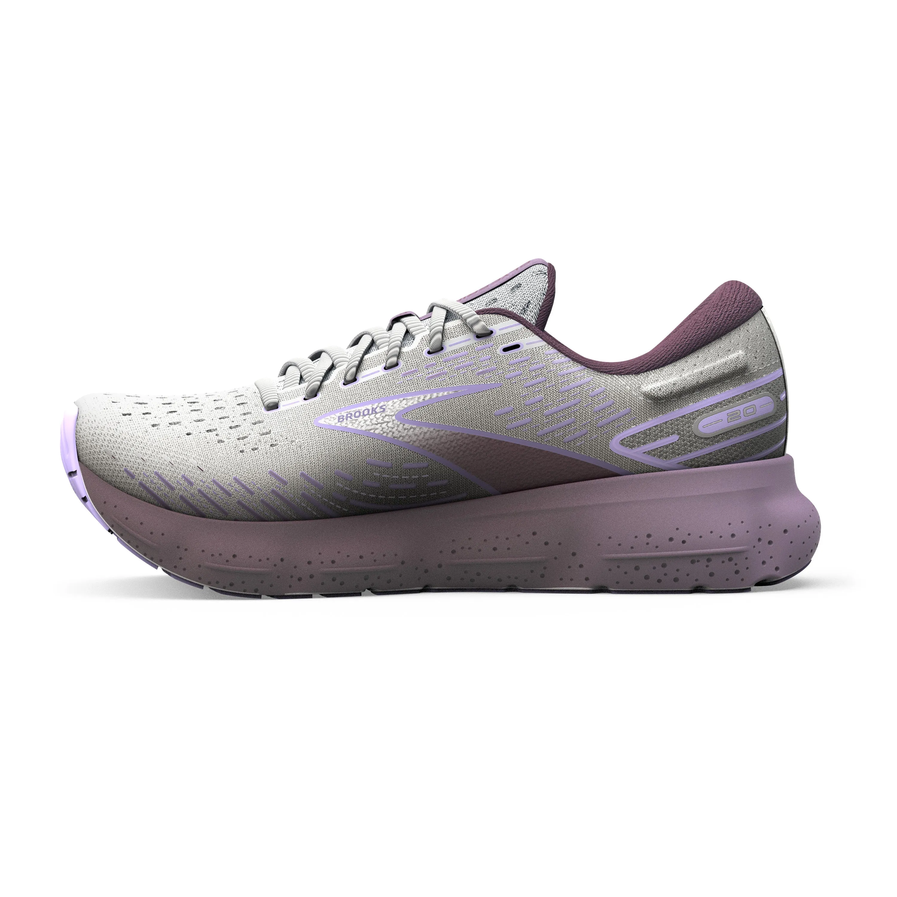 Women's Brooks Glycerin 20 Color: White/Orchid/ Lavender