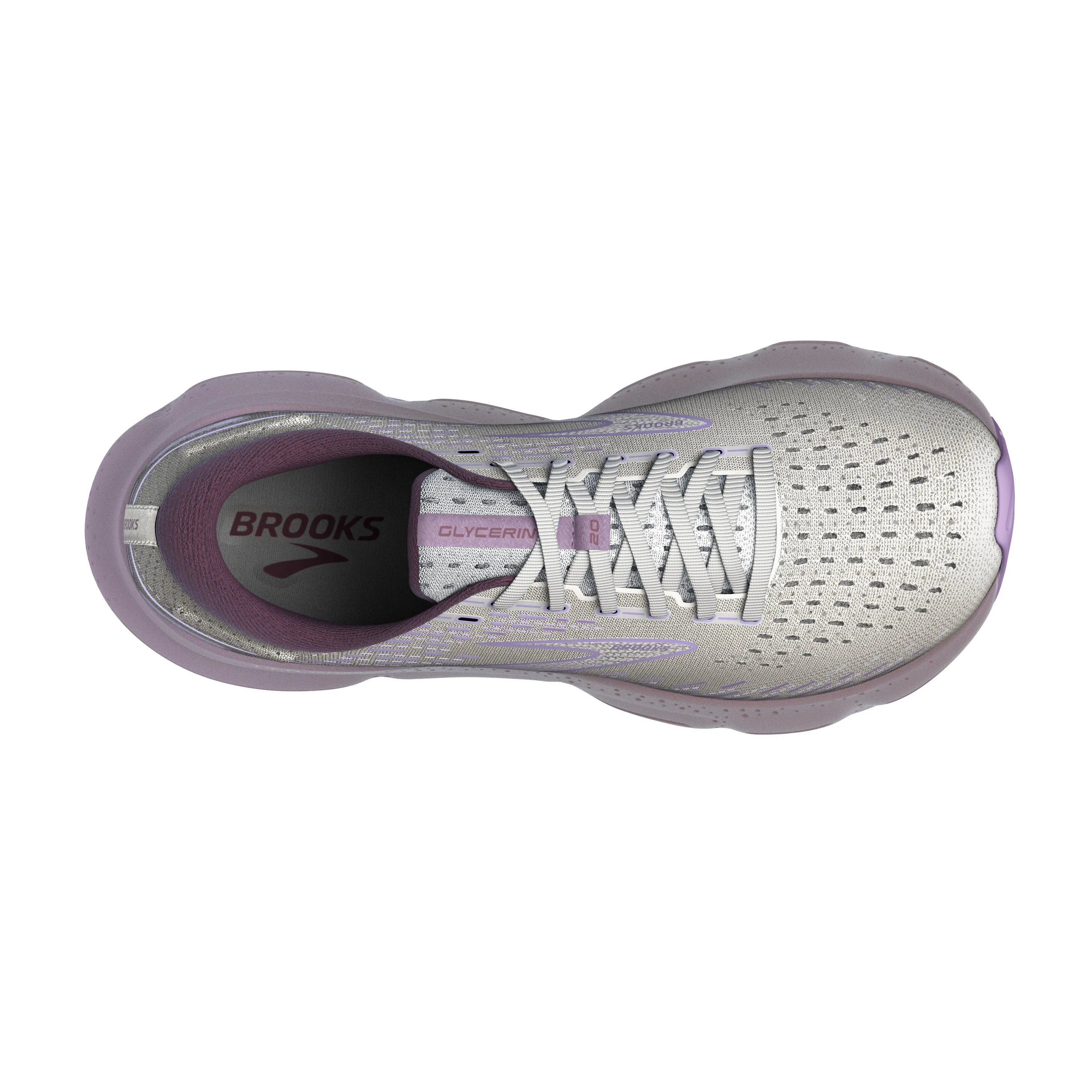 Women's Brooks Glycerin 20 Color: White/Orchid/ Lavender